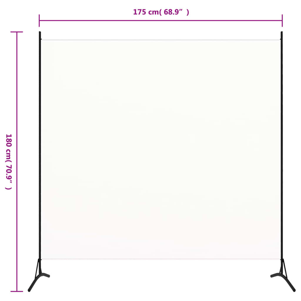 vidaXL مقسم غرفة اح أبيض 175×180 سم قماش
