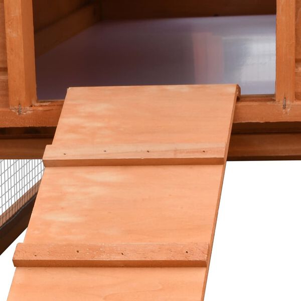 vidaXL قفص أرانب خشب صنوبر صلب وخشب تنوب 87x70x310 سم