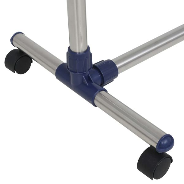 vidaXL رف ملابس قابل للضبط فولاذ مقاوم للصدأ 165×44×150 سم فضي