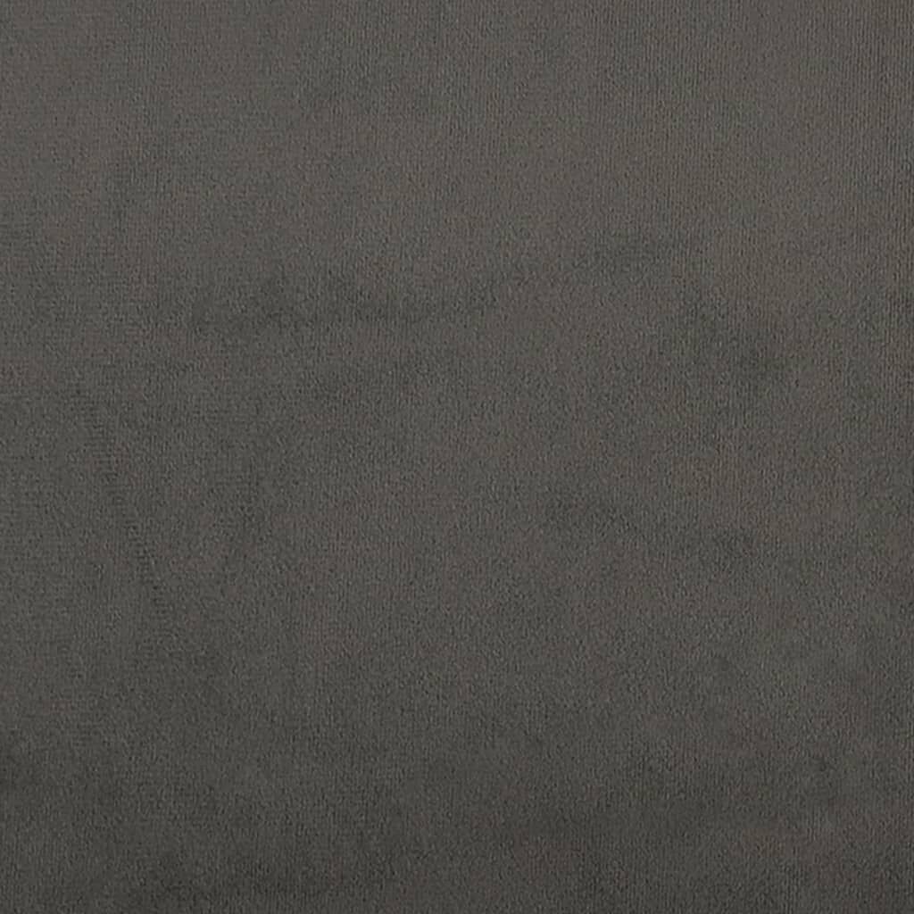vidaXL إطار سرير لون رمادي غامق 200x90 سم مخمل