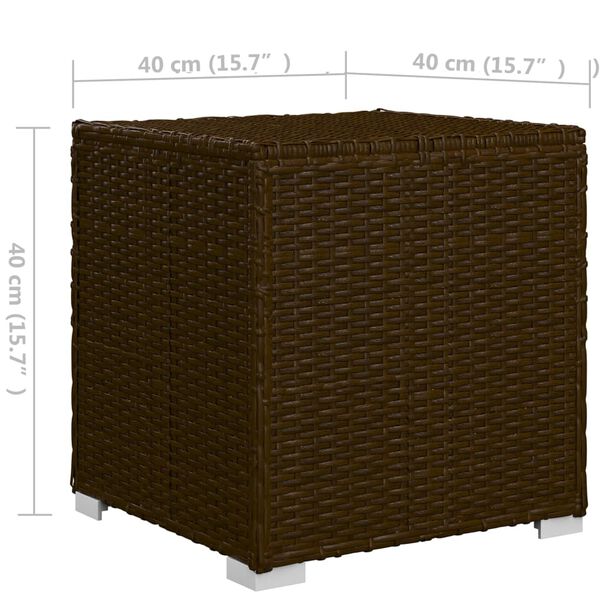 vidaXL عدد 3 قطع طقم كراسي تشمس للحديقة مع طاولة شاي بولي روطان بني