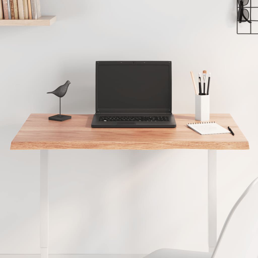vidaXL سطح طاولة لون بني فاتح 2x40x80 سم خشب صنوبر صلب معالج وحواف خام