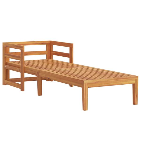 vidaXL كرسي تشمس مع وسادة أبيض كريمي خشب أكاسيا صلب