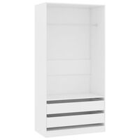 vidaXL خزانة ملابس لون أبيض 100×50×200 سم خشب صناعي