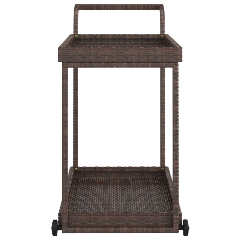 vidaXL عربة بار مع درج بني 100×45×83 سم بولي روطان