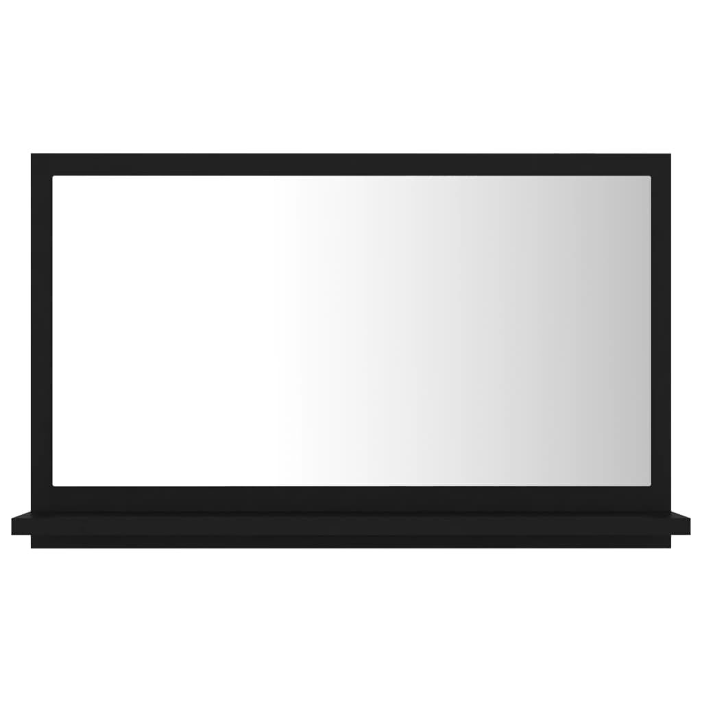 vidaXL مرآة حمام لون أسود 60×10.5×37 سم خشب صناعي
