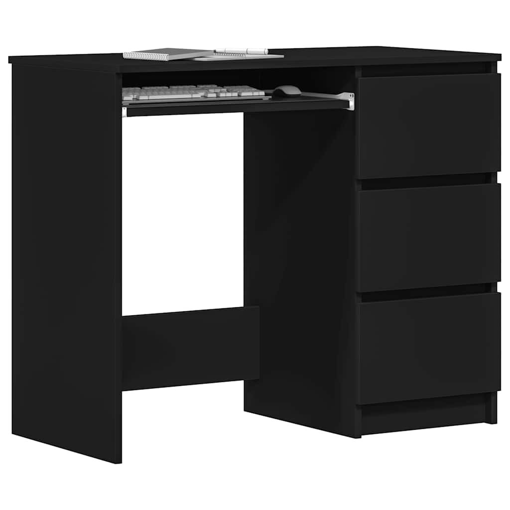 vidaXL مكتب لون أسود 90×45×76 سم خشب صناعي