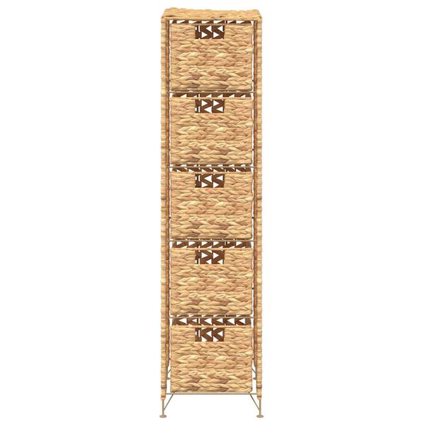 vidaXL وحدة تخزين مع 6 سلال 25.5×37×100 سم ورد النيل