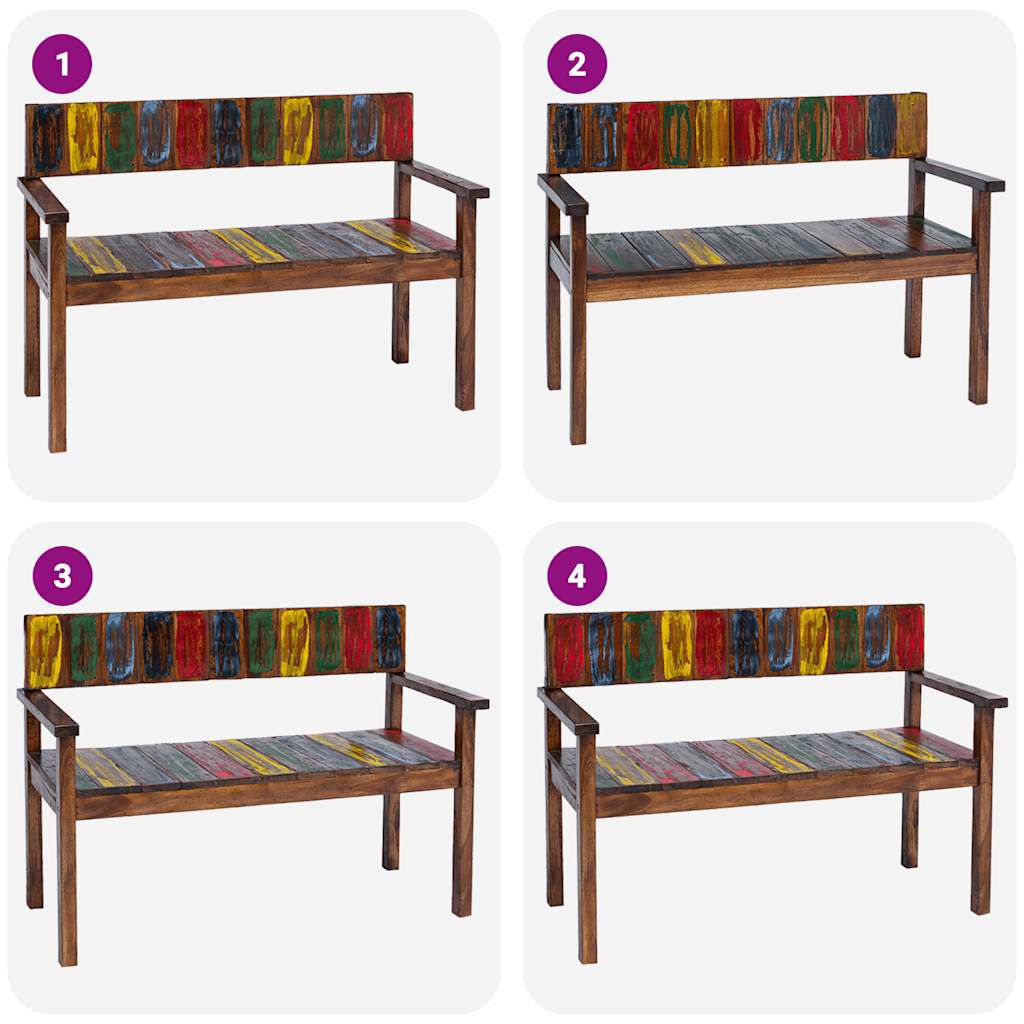 vidaXL كراسي سفرة 4 ق خشب مُستصلح صلب