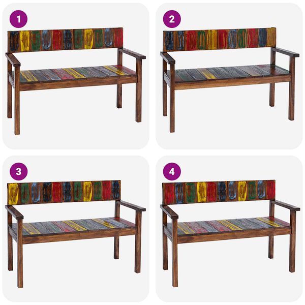 vidaXL كراسي سفرة 4 ق خشب مُستصلح صلب