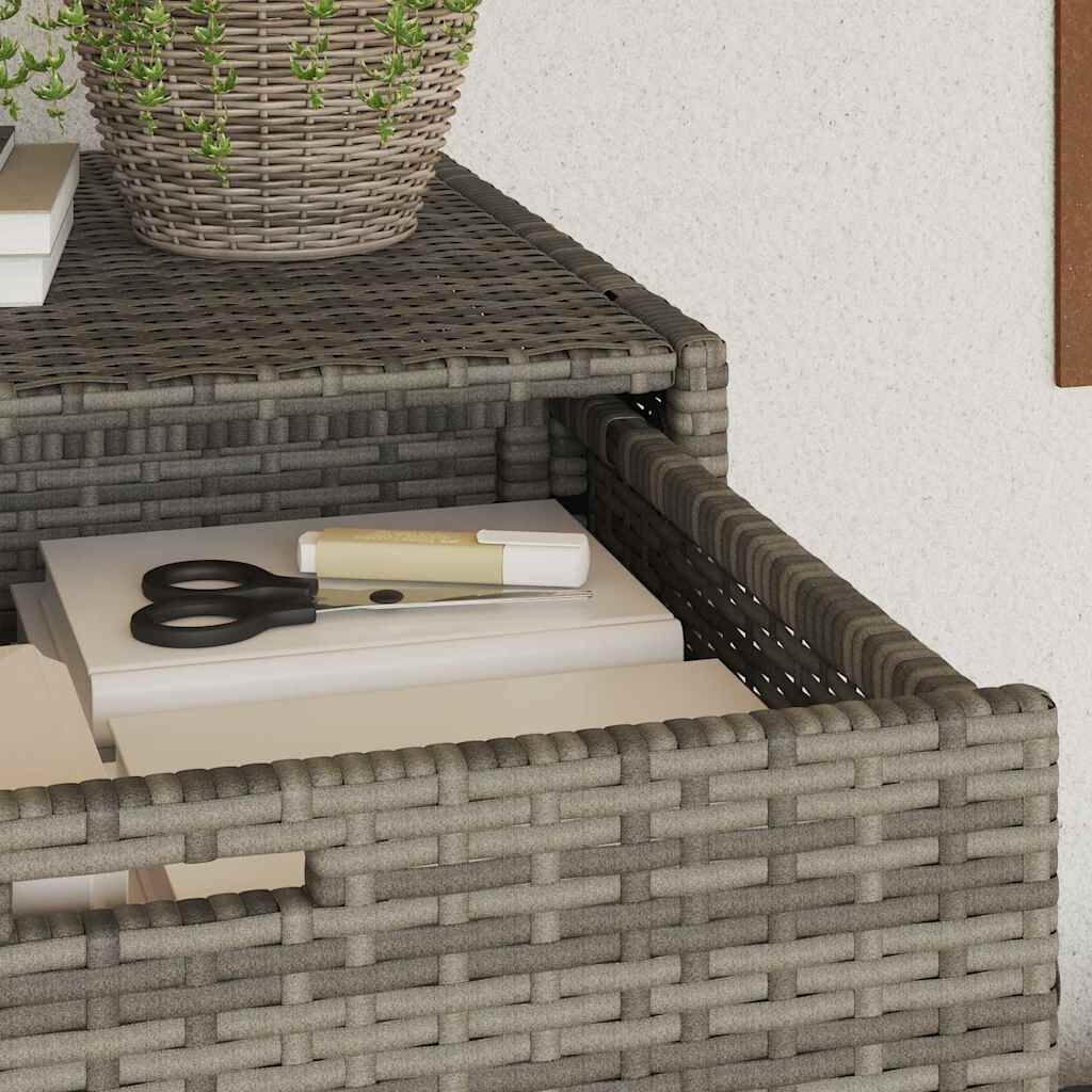 vidaXL خزانة تخزين حديقة لون أسود 111x55x55 سم بولي روطان