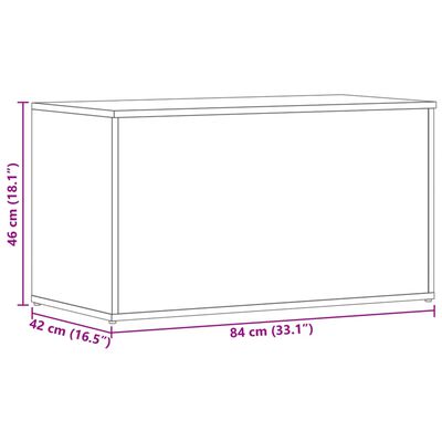 vidaXL صندوق تخزين أوك دخاني 84×42×46 سم خشب صناعي