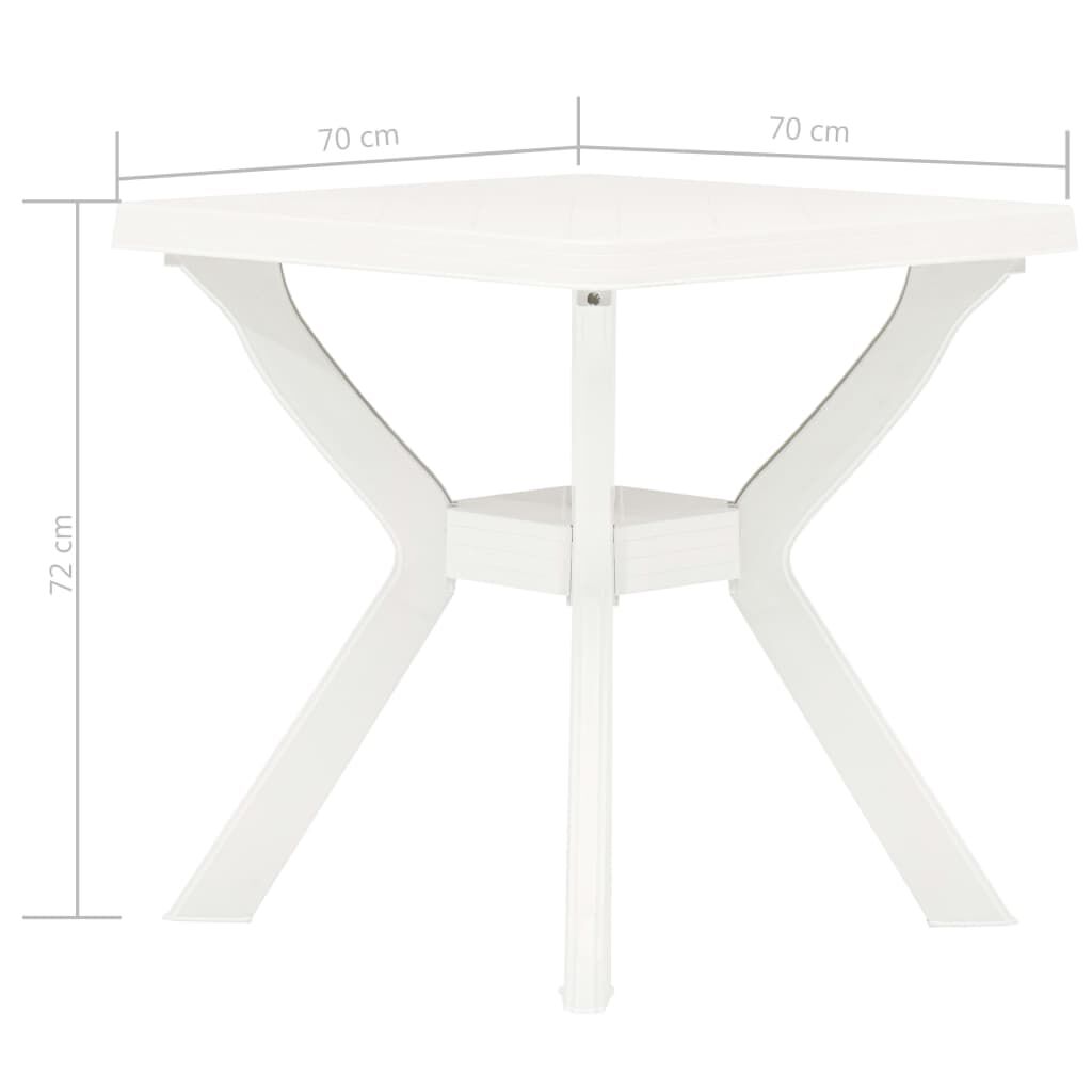 vidaXL طاولة بيسترو أبيض 70×70×72 سم بلاستيك