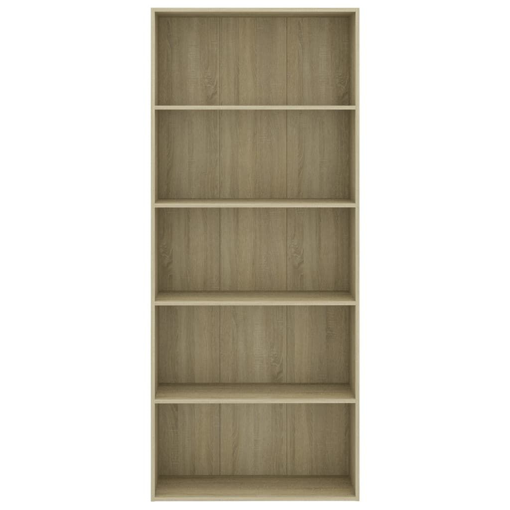 vidaXL خزانة كتب 5 طبقات سونوما أوك 80×30×189 سم خشب صناعي
