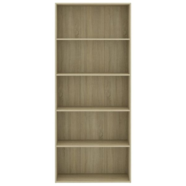 vidaXL خزانة كتب 5 طبقات سونوما أوك 80×30×189 سم خشب صناعي
