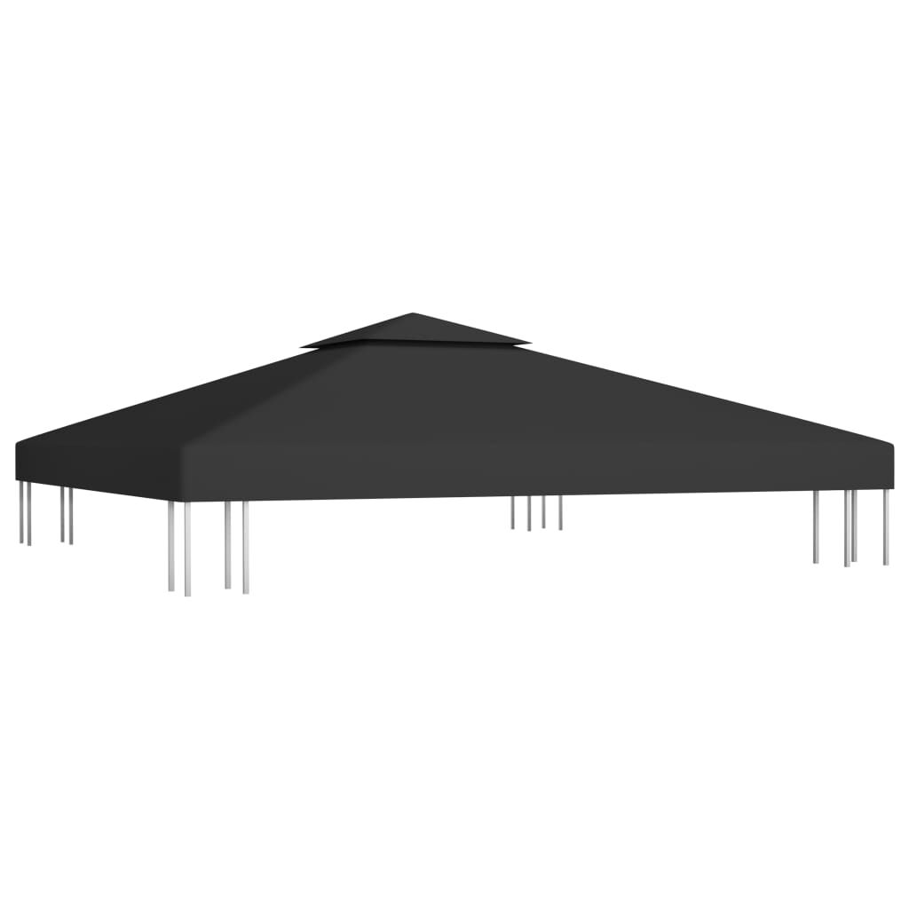 vidaXL غطاء جازيبو علوي ذو طبقتين 310 جرام/م² 3×3 م أسود