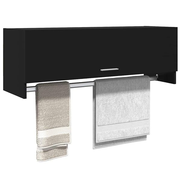 vidaXL خزانة ملابس لون أسود 35x32,5x100 سم خشب صناعي