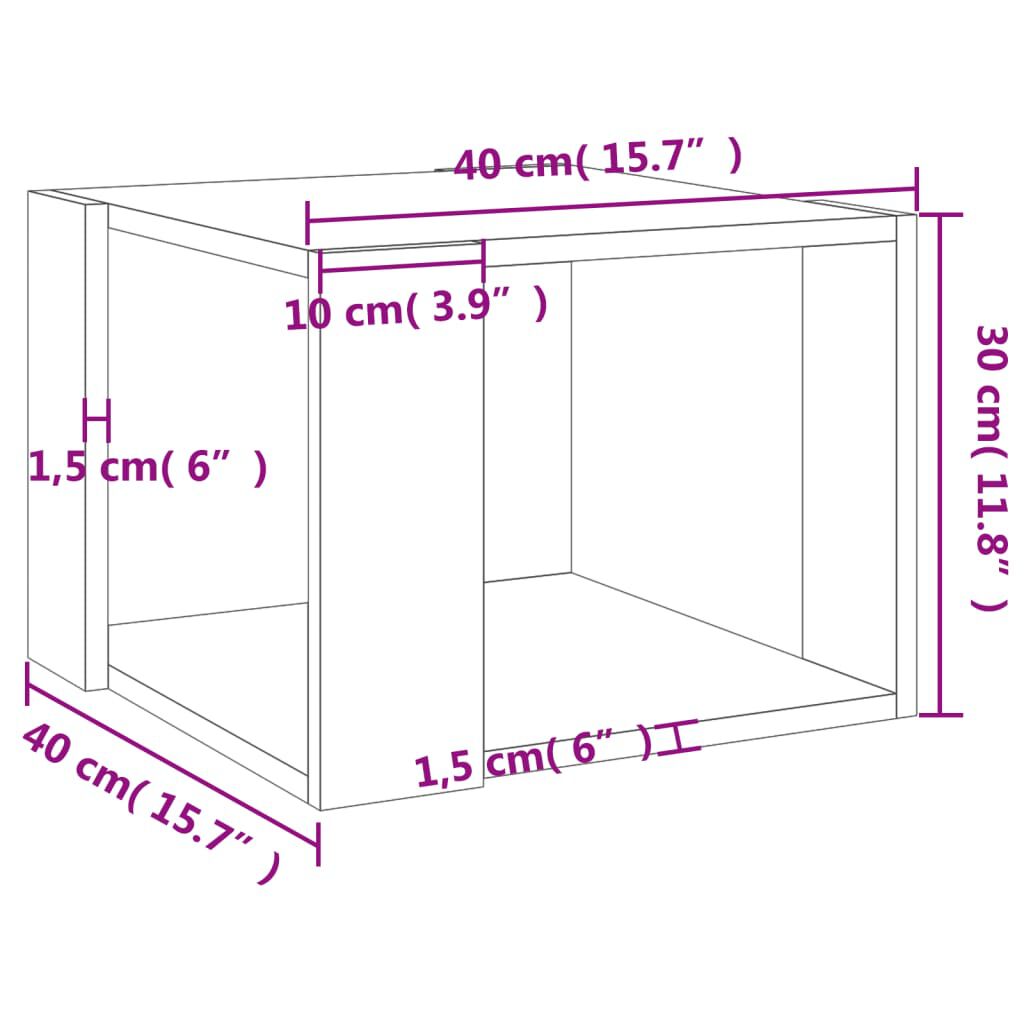 vidaXL طاولة قهوة رمادي أسمنتي 40×40×30 سم خشب صناعي