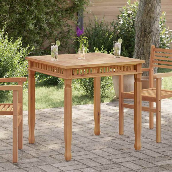 vidaXL طاولة سفرة حديقة 80×80×80 سم خشب ساج صلب