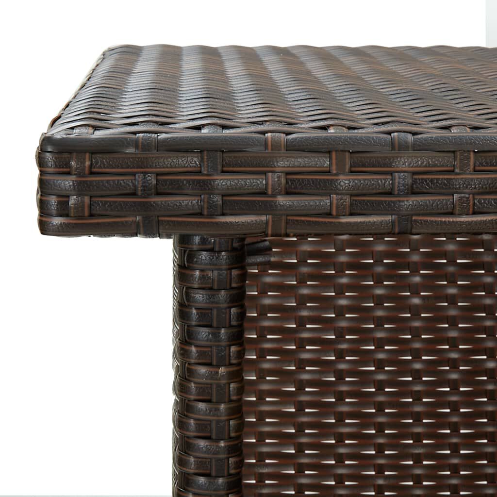 vidaXL طاولة ركنية بار بني 100×50×105 سم بولي روطان