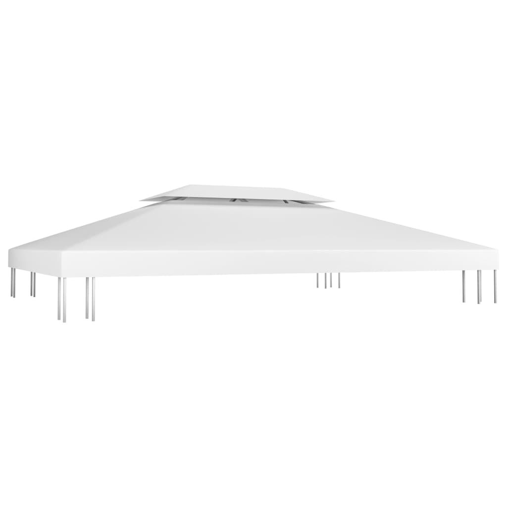 vidaXL غطاء جازيبو علوي ذو طبقتين 310 جرام/م² 4×3 م أبيض