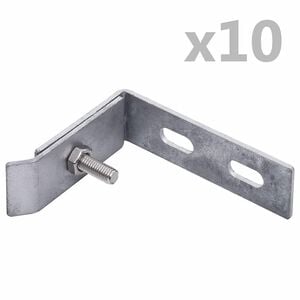 vidaXL عدد 10 أطقم موصل حائط زاوية فضي