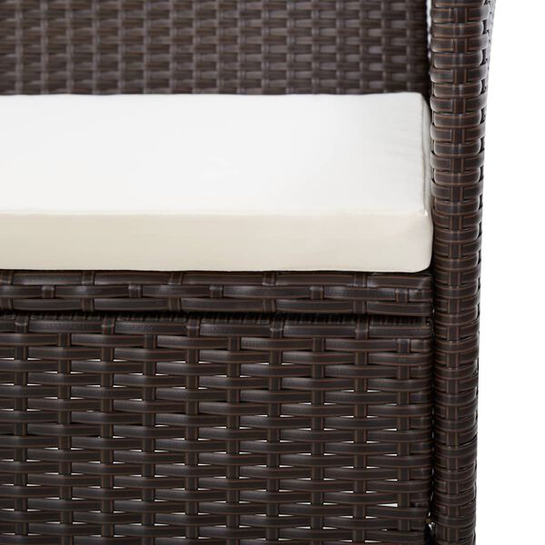 vidaXL طقم جلسة حديقة 2ق مع وسائد بولي روطان بني