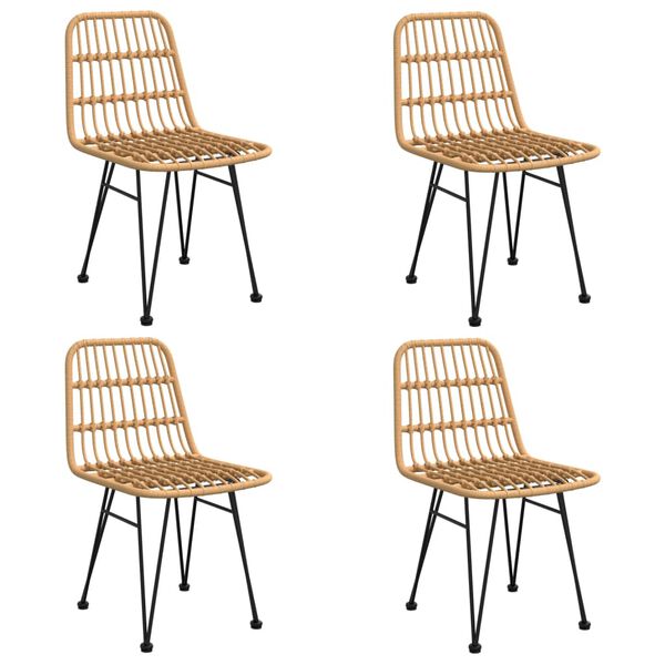 vidaXL عدد 5 قطع طقم سفرة حديقة بولي روطان