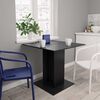 vidaXL طاولة طعام لون أسود 80×80×75 سم خشب صناعي