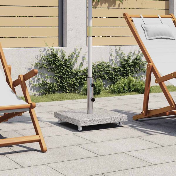 vidaXL قاعدة مظلة شمسية مربّعة جرانيت بني 30 كجم