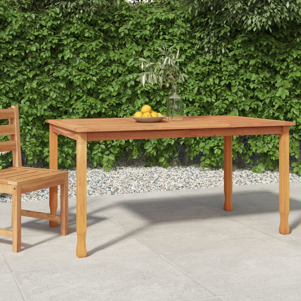 vidaXL طاولة طعام حديقة 75x90x150 سم خشب ساج صلب