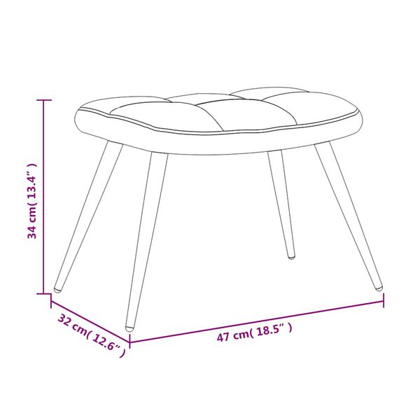 vidaXL كرسي استرخاء مع مسند لون رمادي فاتح مخمل