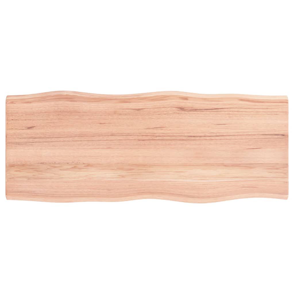 vidaXL سطح طاولة بني فاتح 2x40x100 سم خشب صنوبر صلب معالج وحواف خام