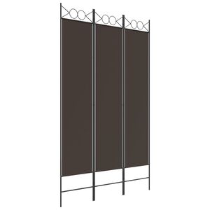 vidaXL مقسم غرفة 3-ألواح بني 120&times;200 سم قماش