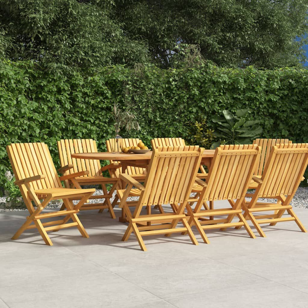 vidaXL كراسي حديقة قابلة للطي 8 ق 61x67x90 سم خشب ساج صلب