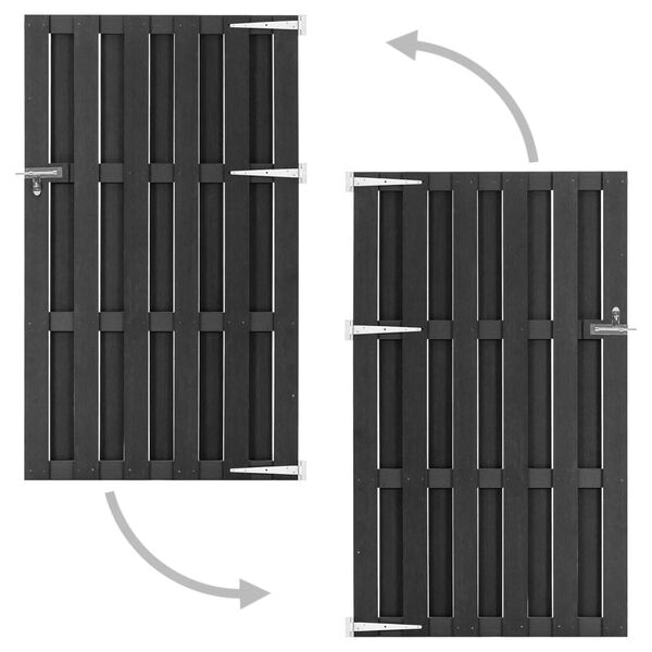 vidaXL بوابة حديقة خشب بلاستيكي 100&times;180 سم رمادي