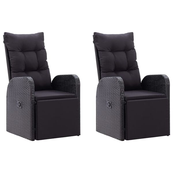 vidaXL عدد 7 قطع طقم سفرة حديقة أسود