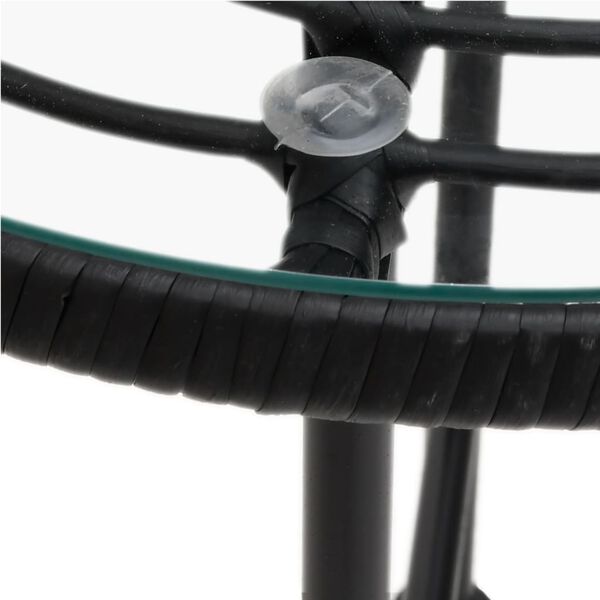 vidaXL طقم سفرة حديقة 3 قطع بولي روطان أسود