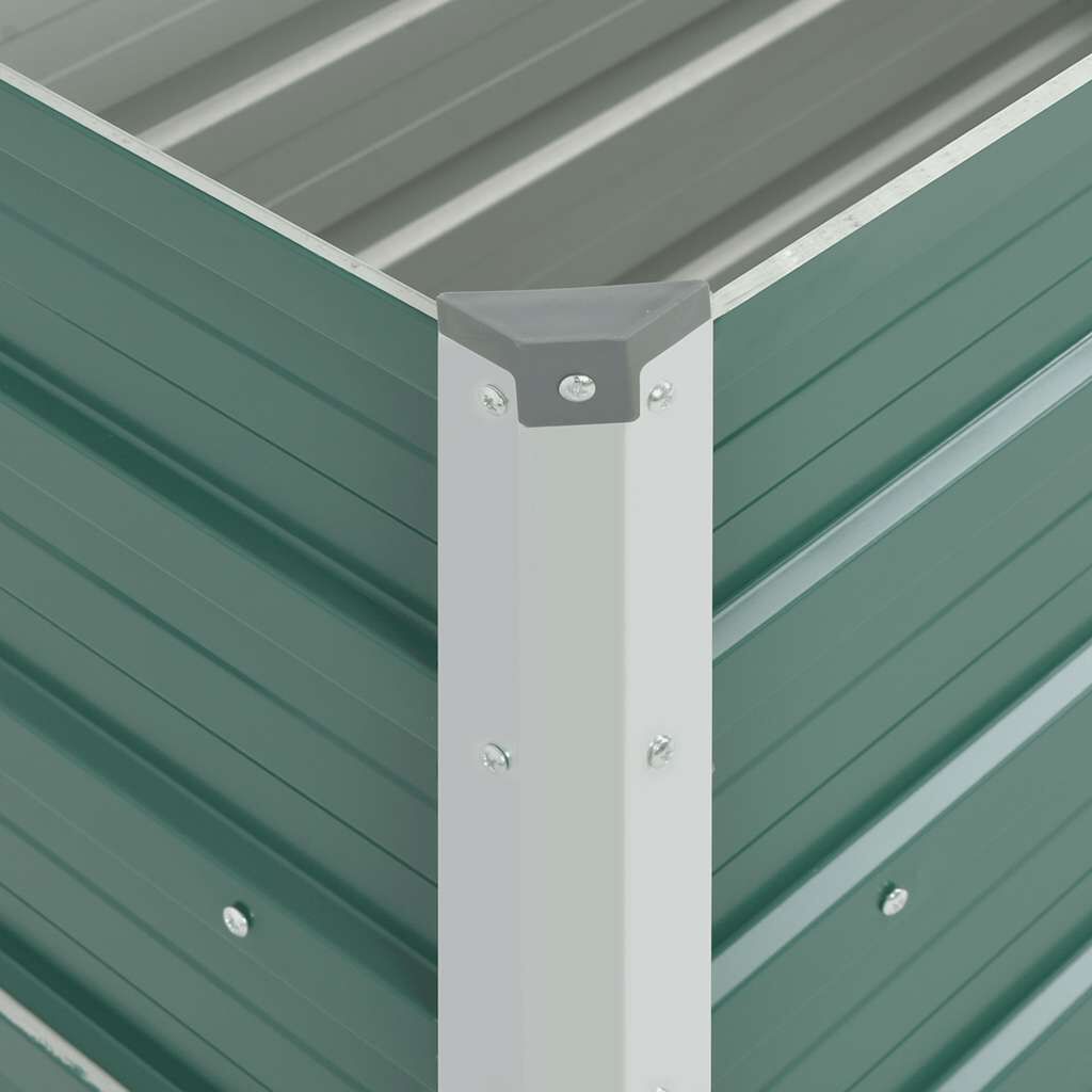 vidaXL حوض حديقة مرتفع فولاذ مجلفن 100×40×45 سم أخضر