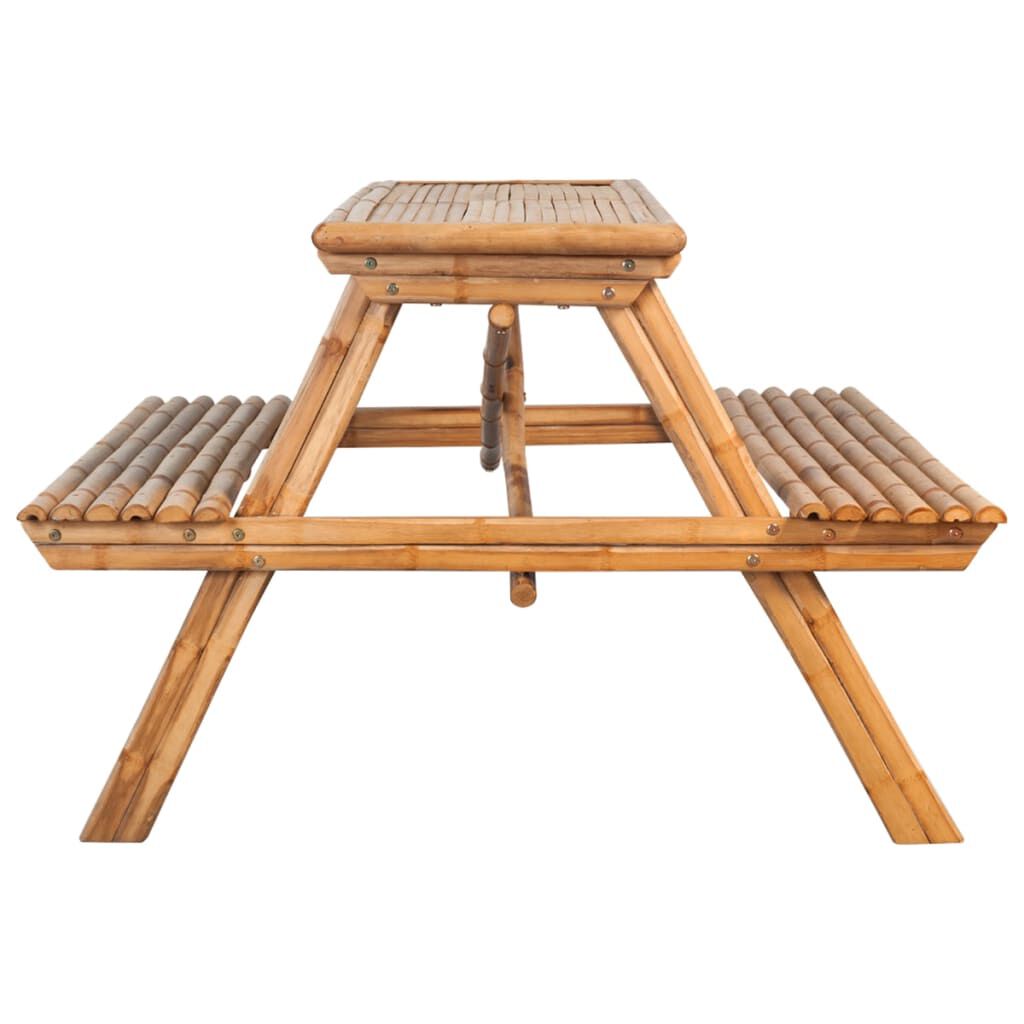 vidaXL طاولة نزهة 115×115×81 سم خيزران