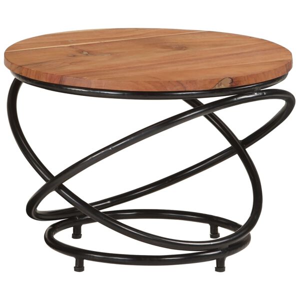 طاولة قهوة VidaXL قطر 55x40 سم من الخشب الصلب أكاسيا