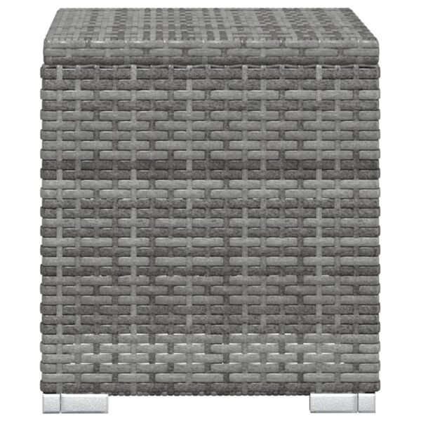 vidaXL عدد 3 قطع طقم كراسي تشمس للحديقة مع طاولة شاي بولي روطان رمادي