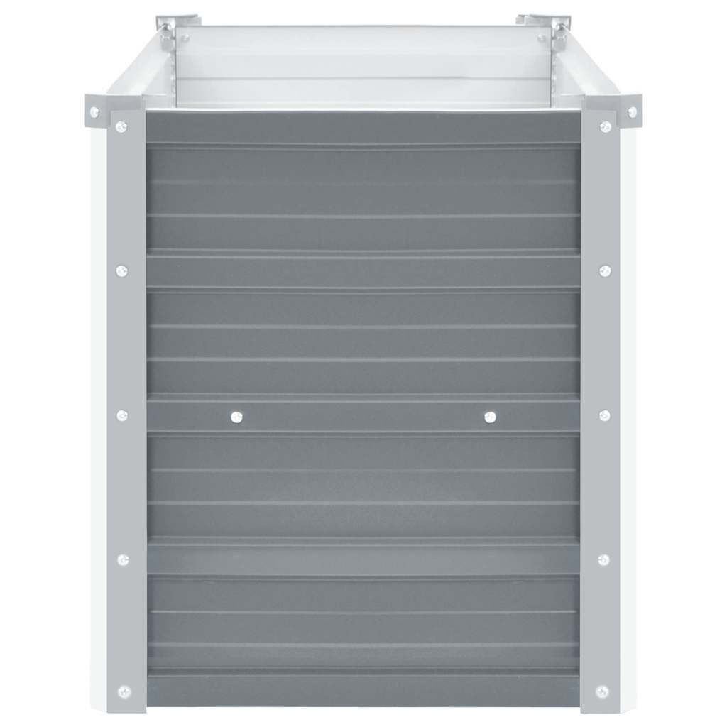 vidaXL حوض حديقة مرتفع فولاذ مجلفن 100×40×45 سم رمادي