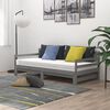 vidaXL سرير نهاري قابل للسحب خشب صنوبر صلب رمادي 2×(90×200) سم