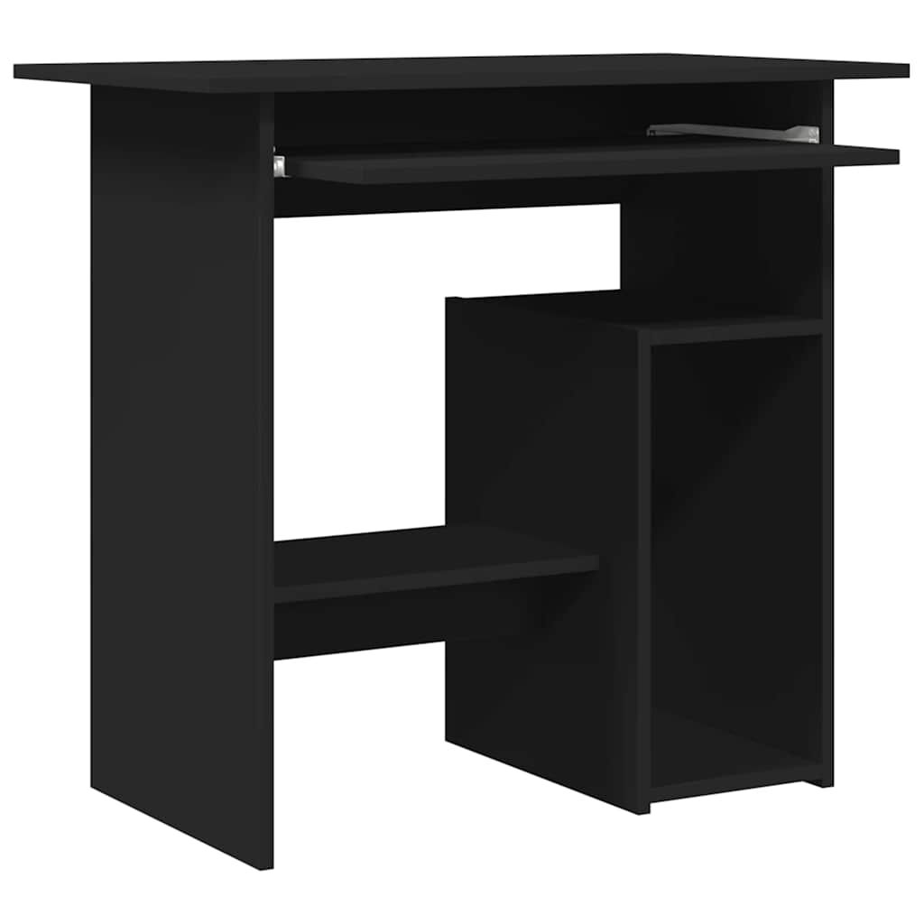 vidaXL مكتب لون أسود 80×45×74 سم خشب صناعي