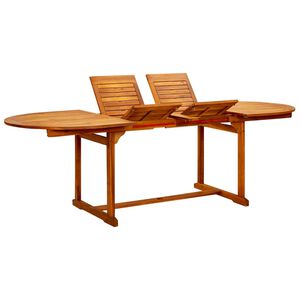 vidaXL طاولة سفرة حديقة (160-240)&times;100&times;75 سم خشب أكاسيا صلب