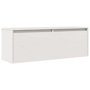 vidaXL خزانة حائط لون أبيض 35x30x100 سم خشب صنوبر صلب