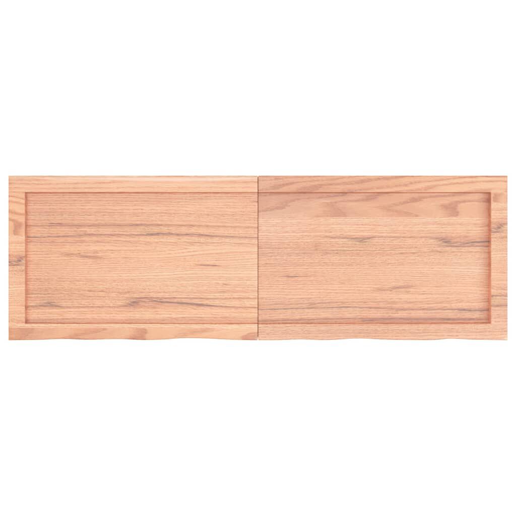 vidaXL سطح طاولة لون بني فاتح 120*40*(2-4) سم خشب بلوط صلب معالج