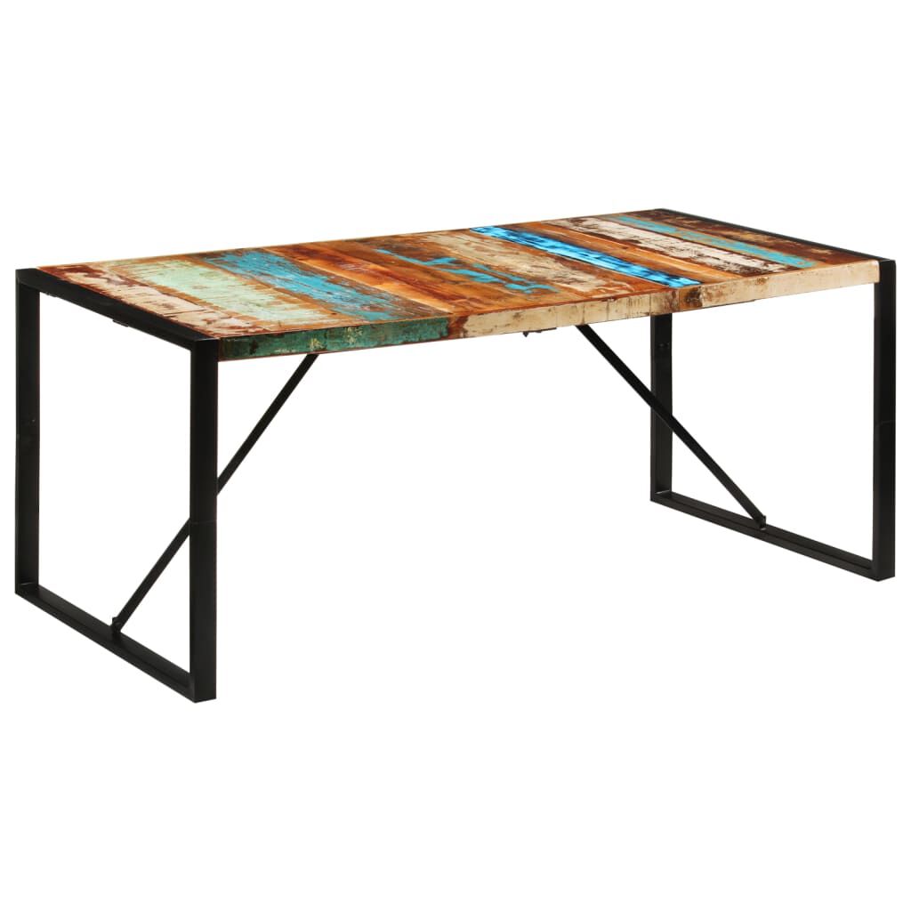 vidaXL طاولة طعام 175×90×76 سم خشب صلب مستصلح
