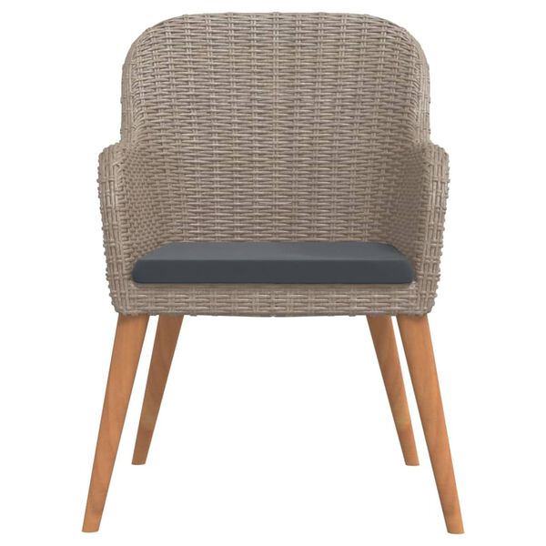 vidaXL طقم سفرة حديقة 5 قطع مع وسائد بنية